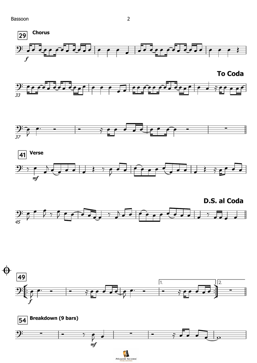 Can't Stop The Feeling! Bassoon scores gallery preview page 3