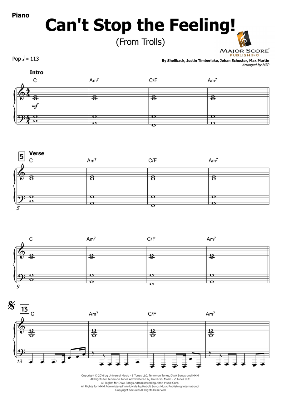 Can't Stop The Feeling! Bassoon scores gallery preview page 5