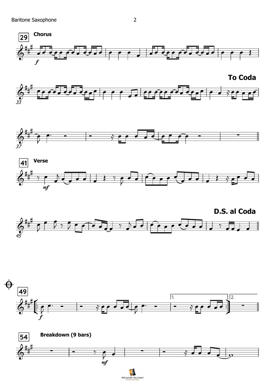 Can't Stop The Feeling! Baritone Saxophone scores gallery preview page 3