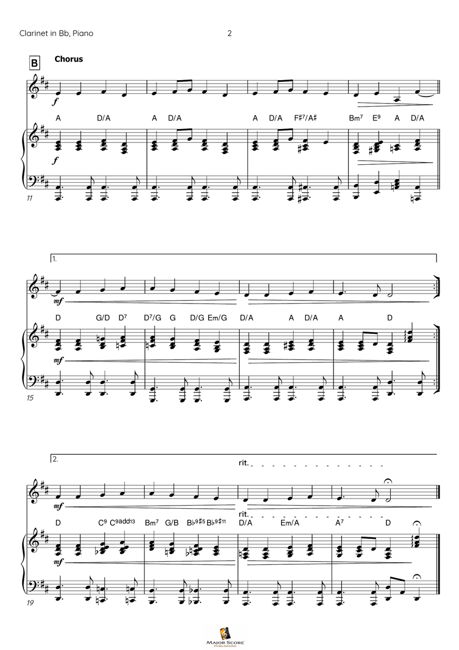 Ode to Joy (Modern version) B-Flat Clarinet scores gallery preview page 3