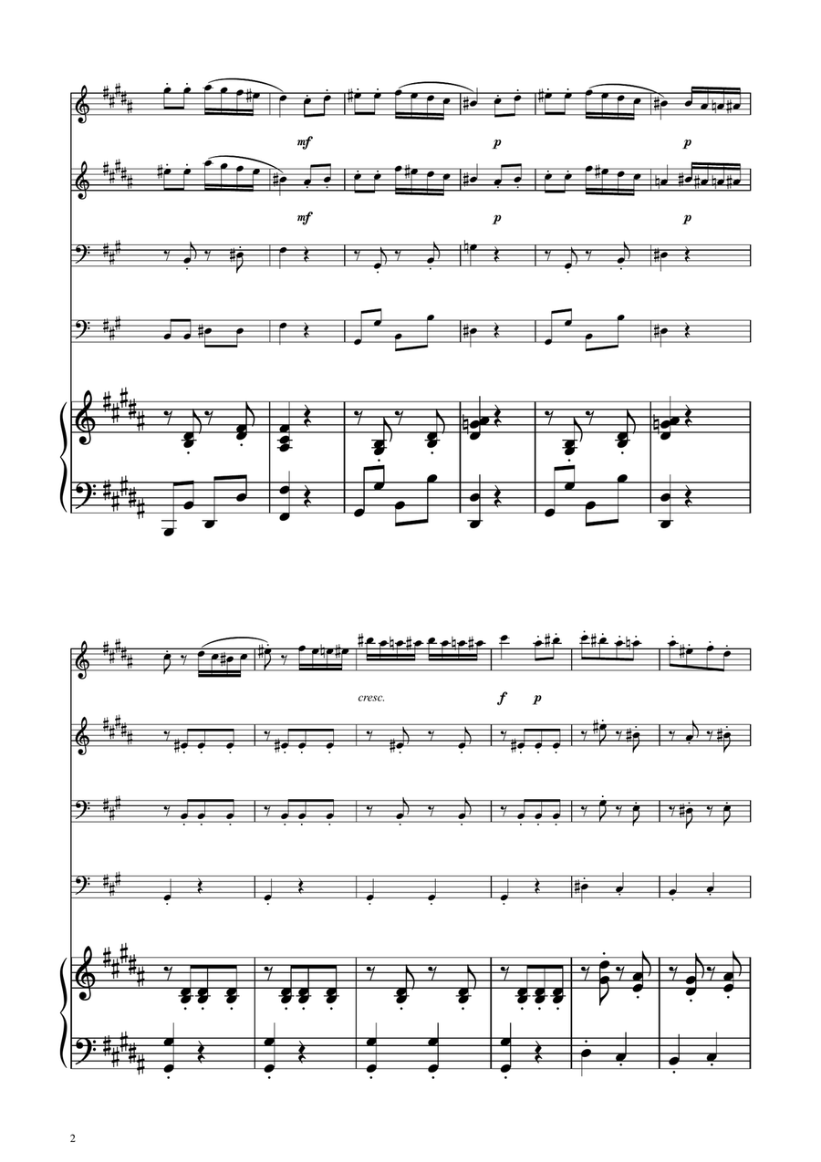 Turkish March - Brass Quartet Brass Quartet scores gallery preview page 2
