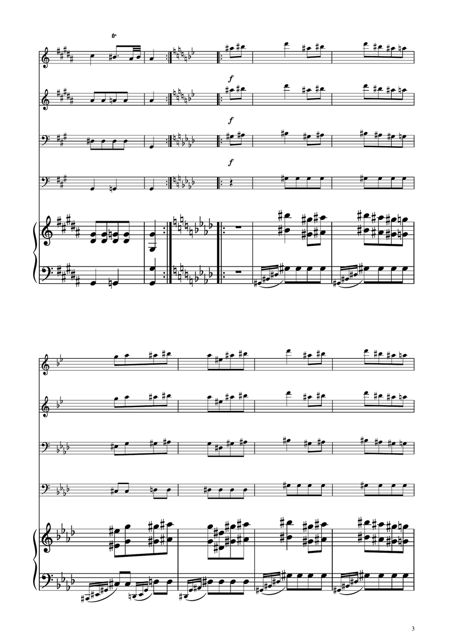 Turkish March - Brass Quartet Brass Quartet scores gallery preview page 3