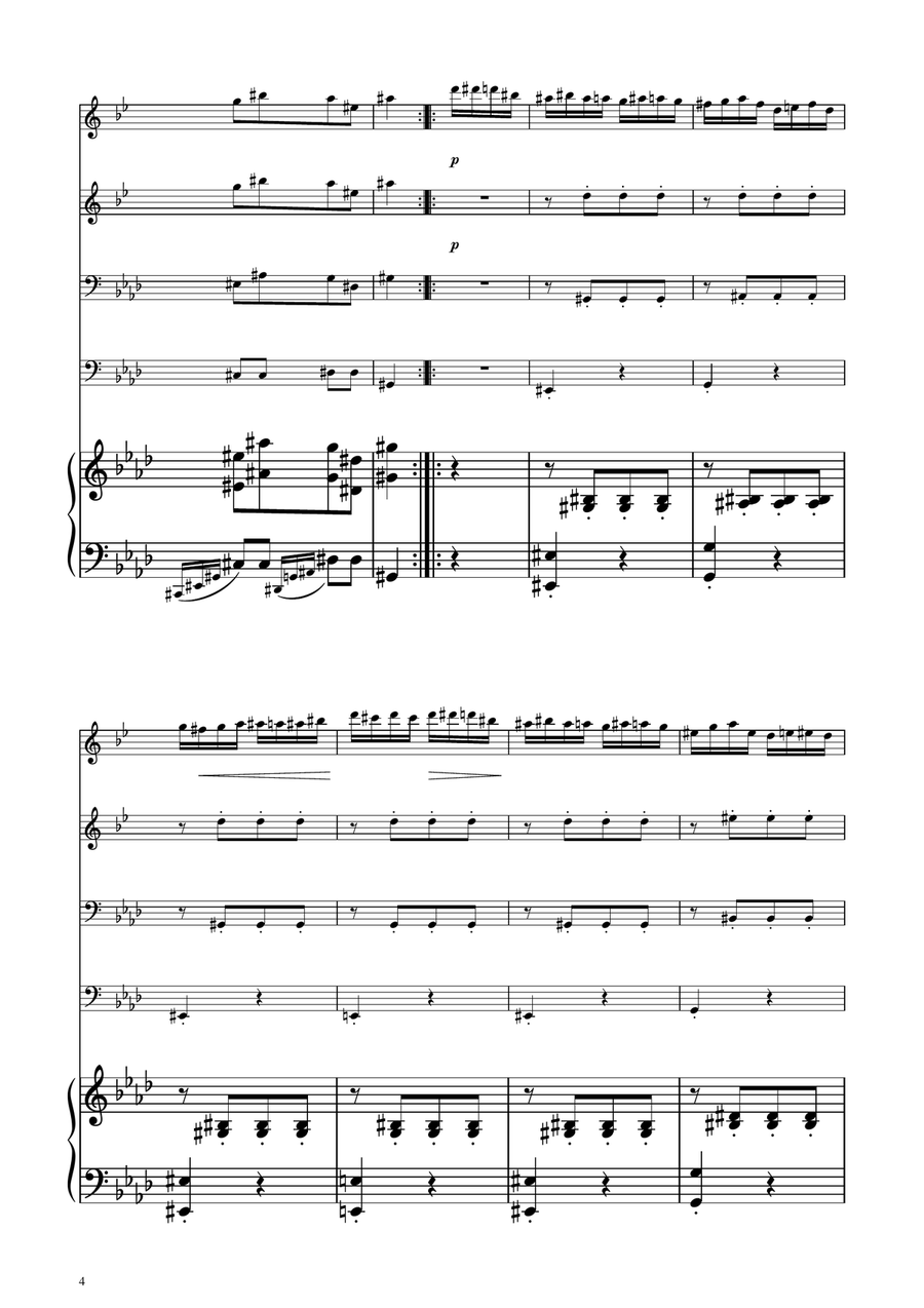 Turkish March - Brass Quartet Brass Quartet scores gallery preview page 4