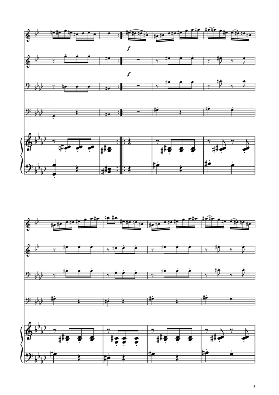 Turkish March - Brass Quartet Brass Quartet scores gallery preview page 5