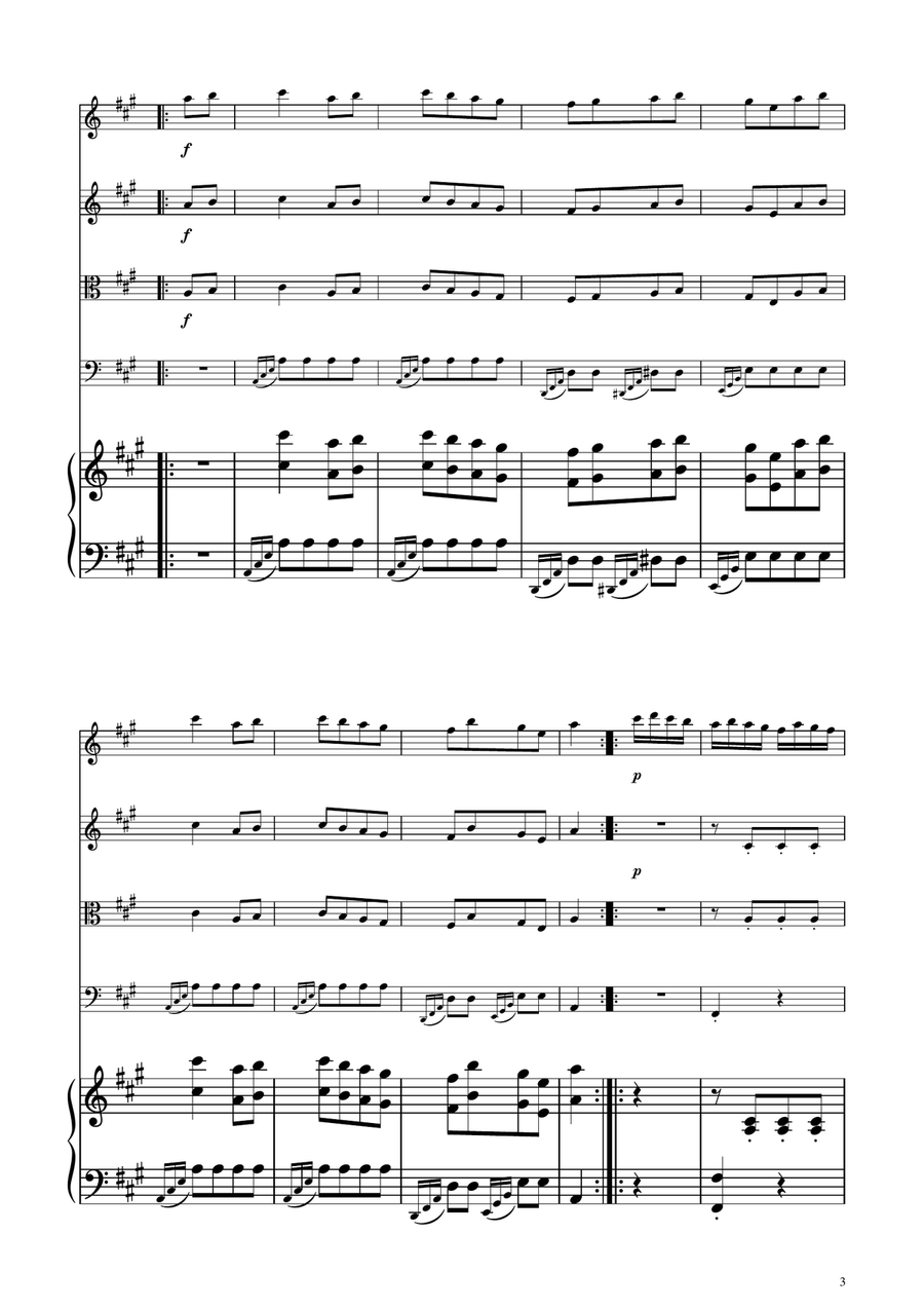 Turkish March - String Quartet String Quartet scores gallery preview page 3