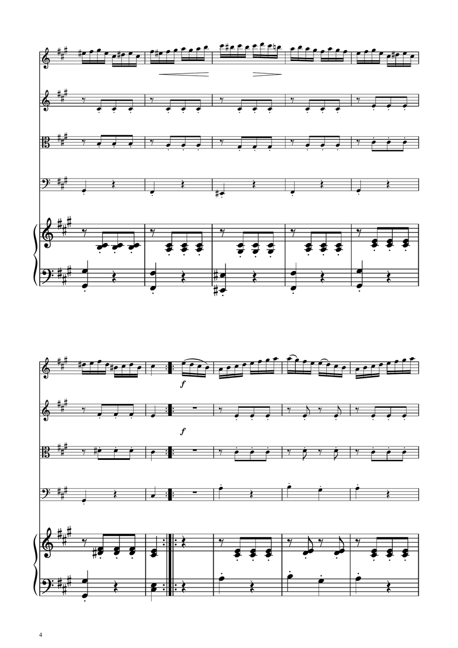 Turkish March - String Quartet String Quartet scores gallery preview page 4