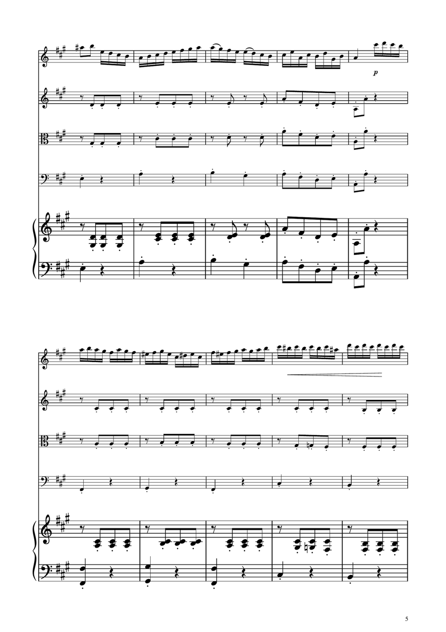 Turkish March - String Quartet String Quartet scores gallery preview page 5