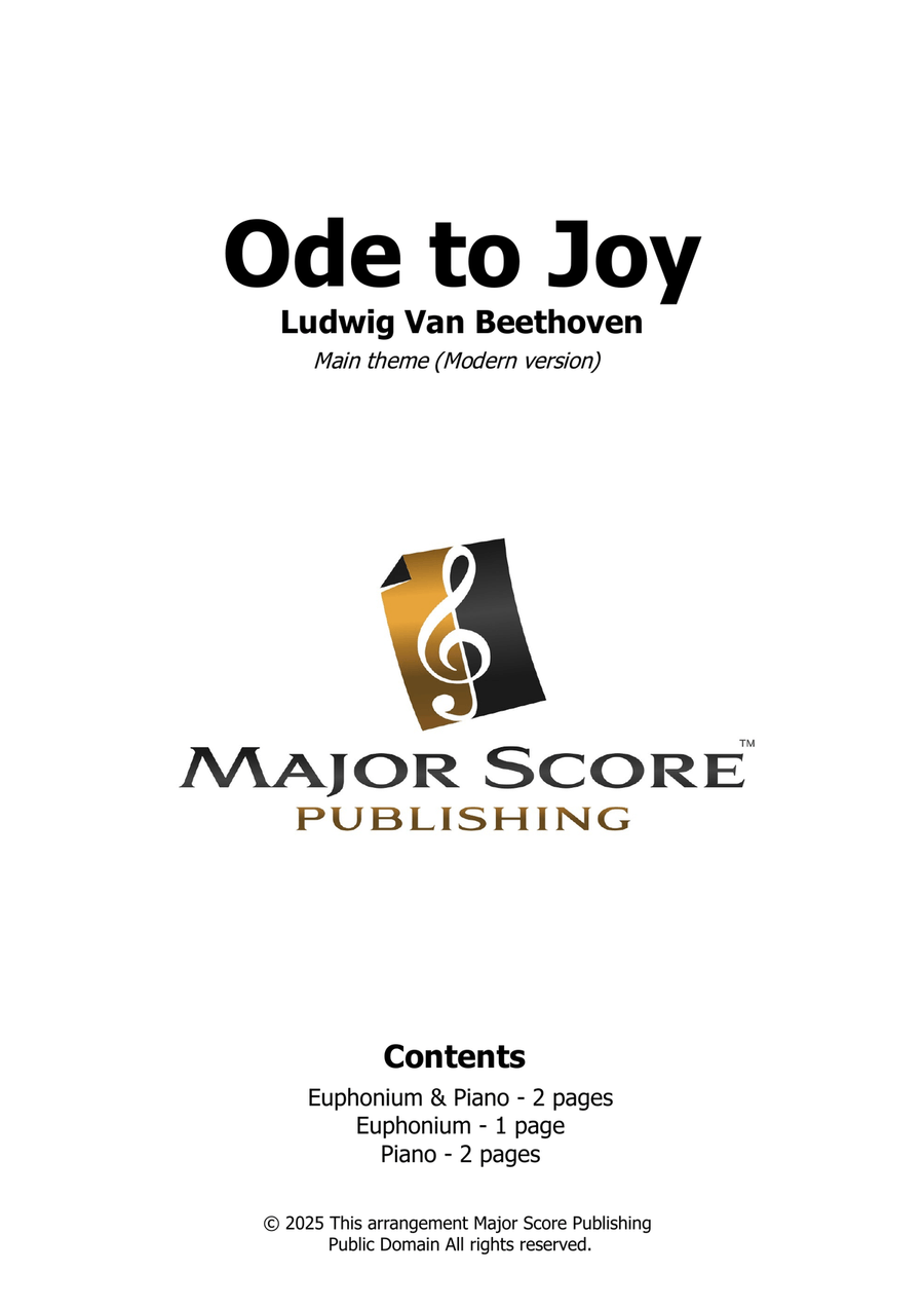 Ode to Joy (Modern version) Euphonium scores gallery preview page 1