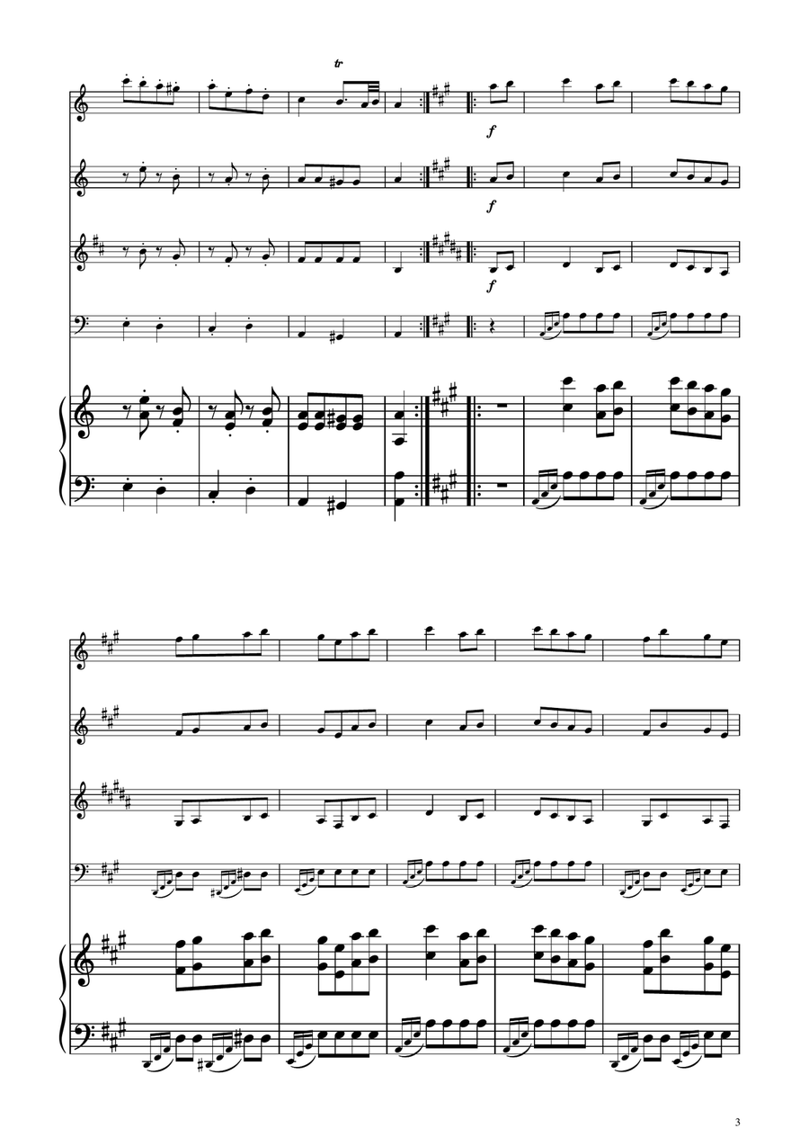 Turkish March - Woodwind Quartet Woodwind Quartet scores gallery preview page 3