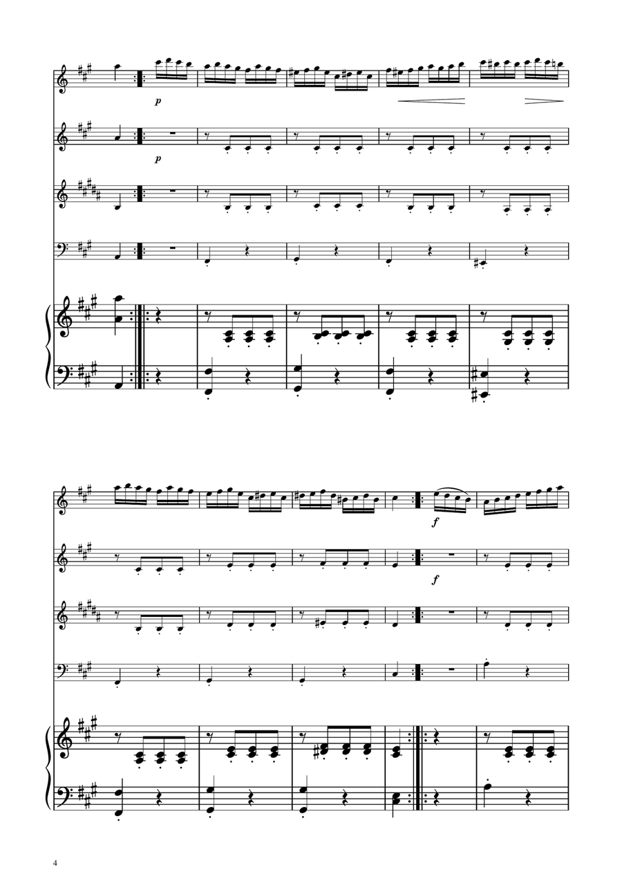 Turkish March - Woodwind Quartet Woodwind Quartet scores gallery preview page 4