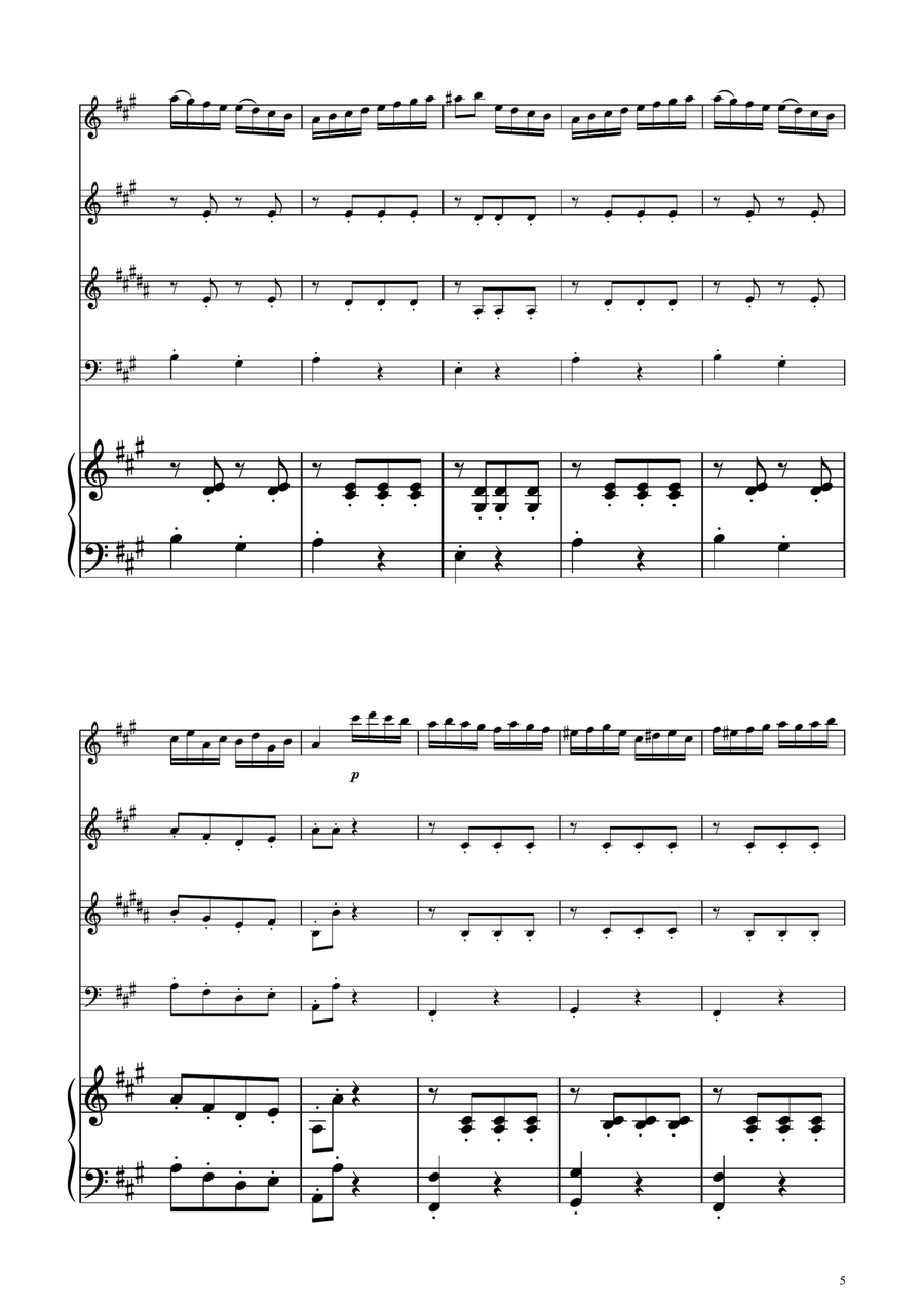 Turkish March - Woodwind Quartet Woodwind Quartet scores gallery preview page 5
