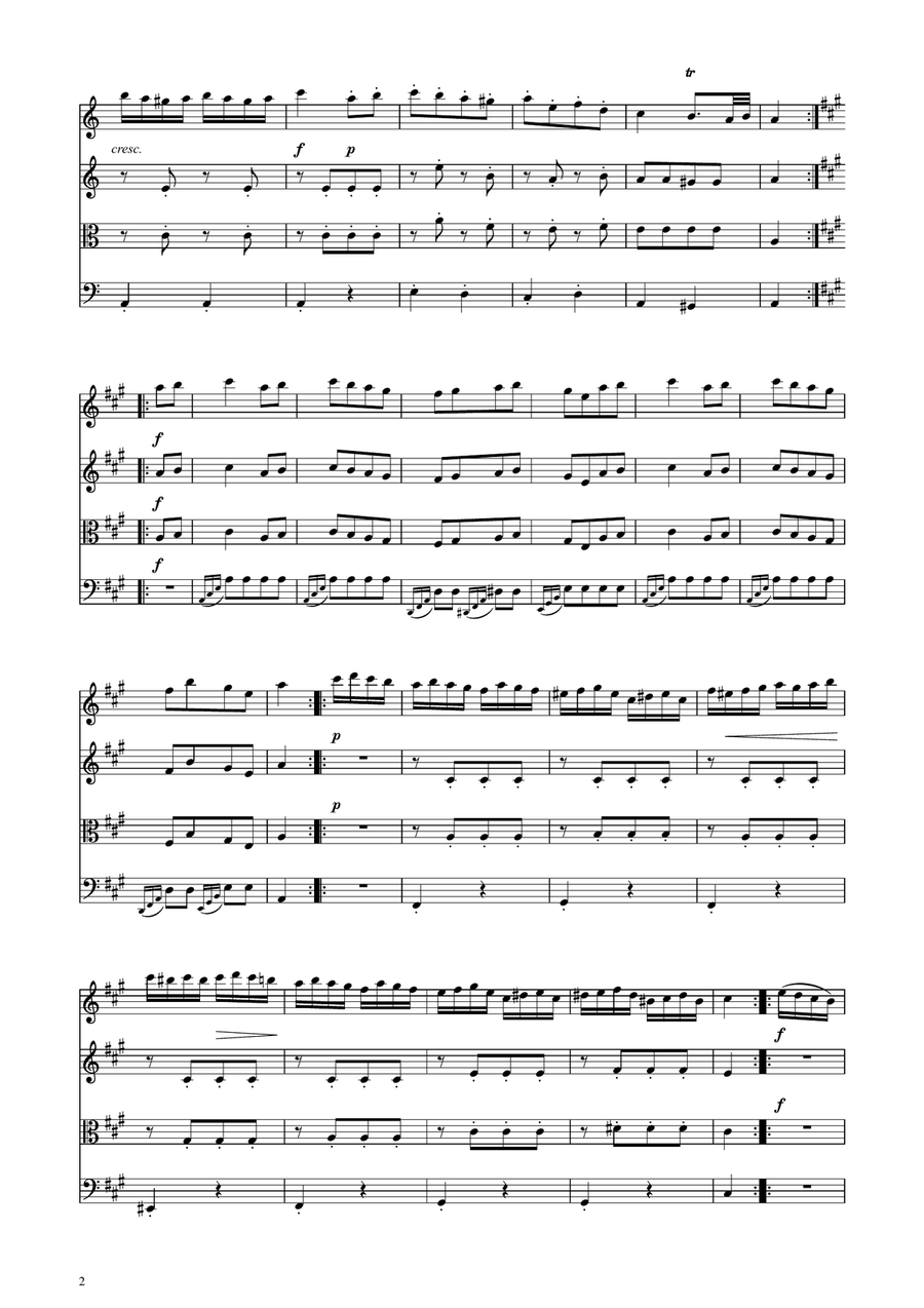 Turkish March - String Quartet String Quartet scores gallery preview page 2