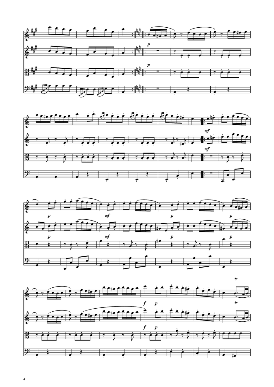 Turkish March - String Quartet String Quartet scores gallery preview page 4