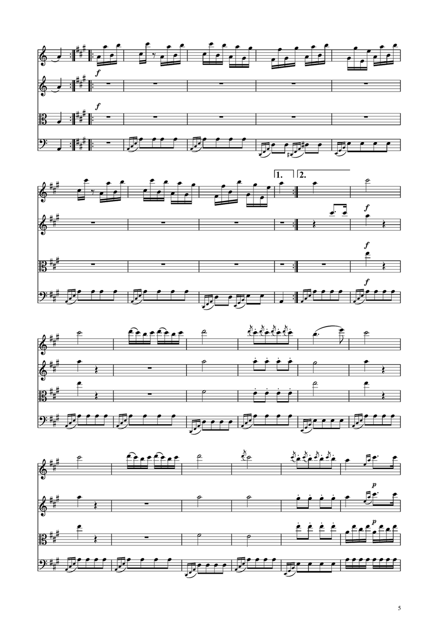 Turkish March - String Quartet String Quartet scores gallery preview page 5