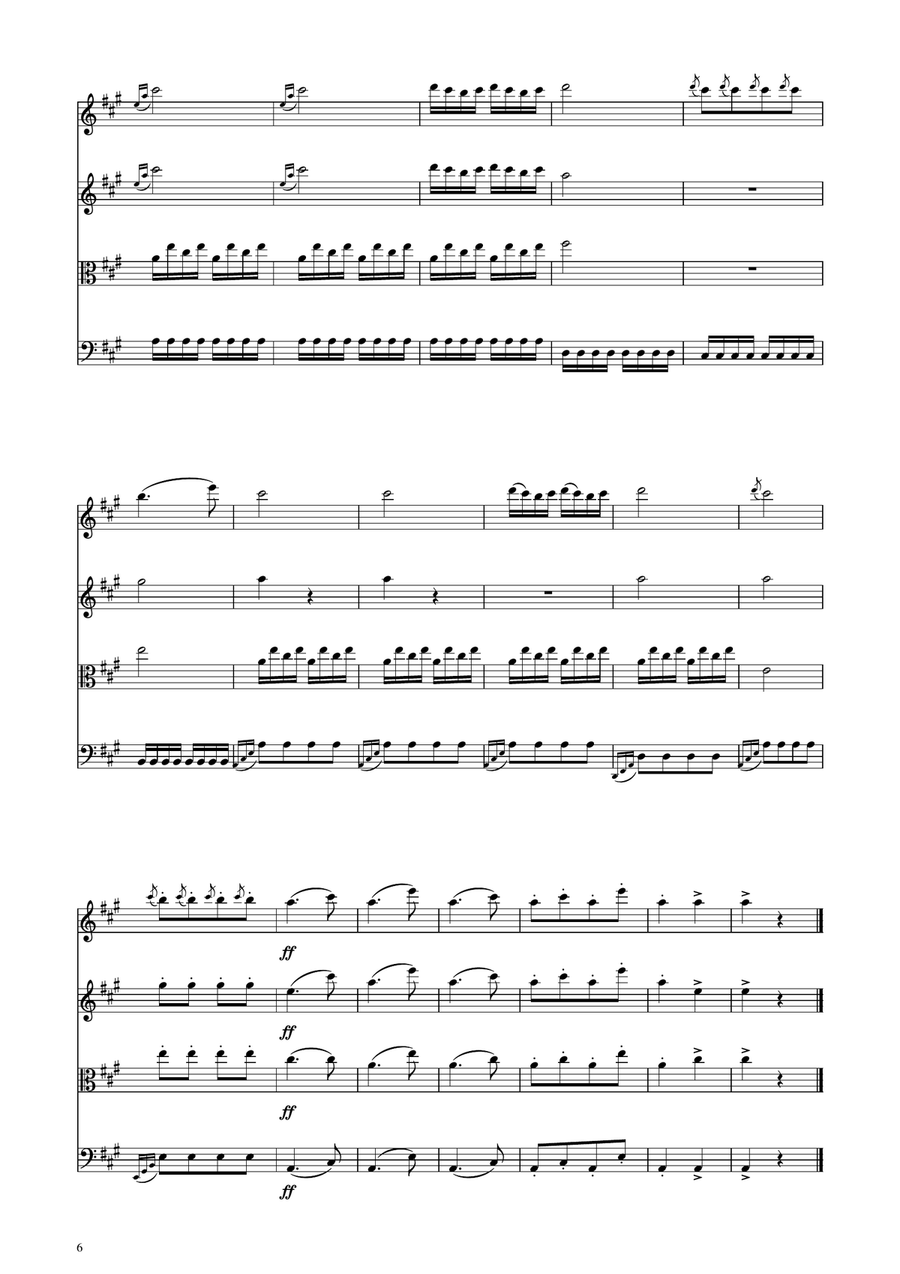 Turkish March - String Quartet String Quartet scores gallery preview page 6