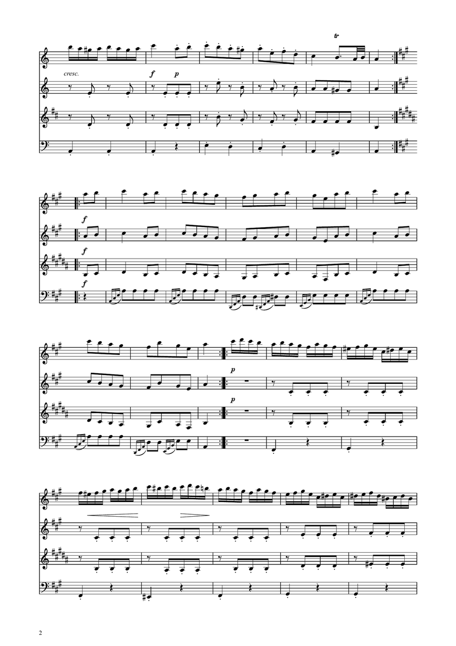 Turkish March - Woodwind Quartet Woodwind Quartet scores gallery preview page 2