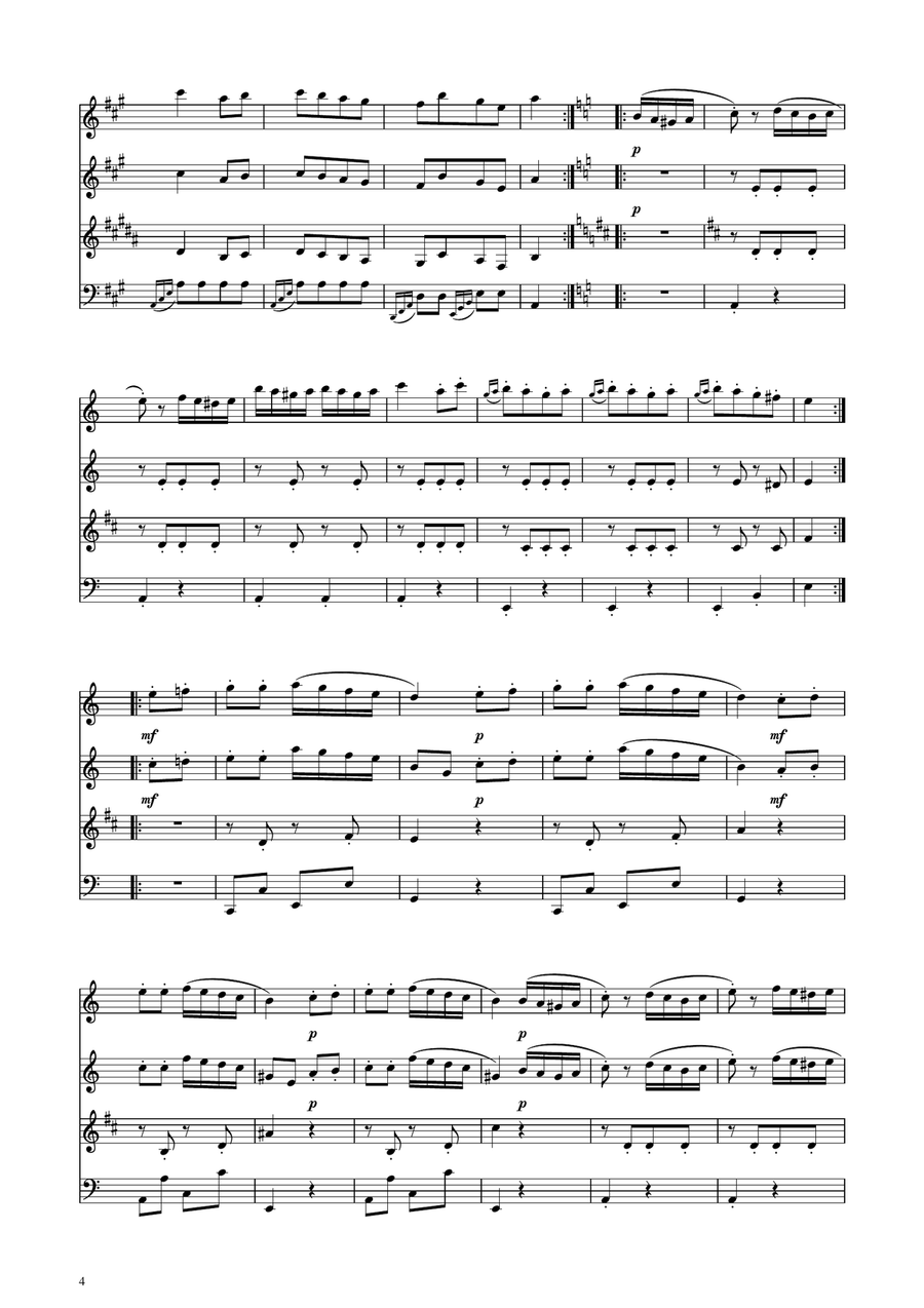 Turkish March - Woodwind Quartet Woodwind Quartet scores gallery preview page 4