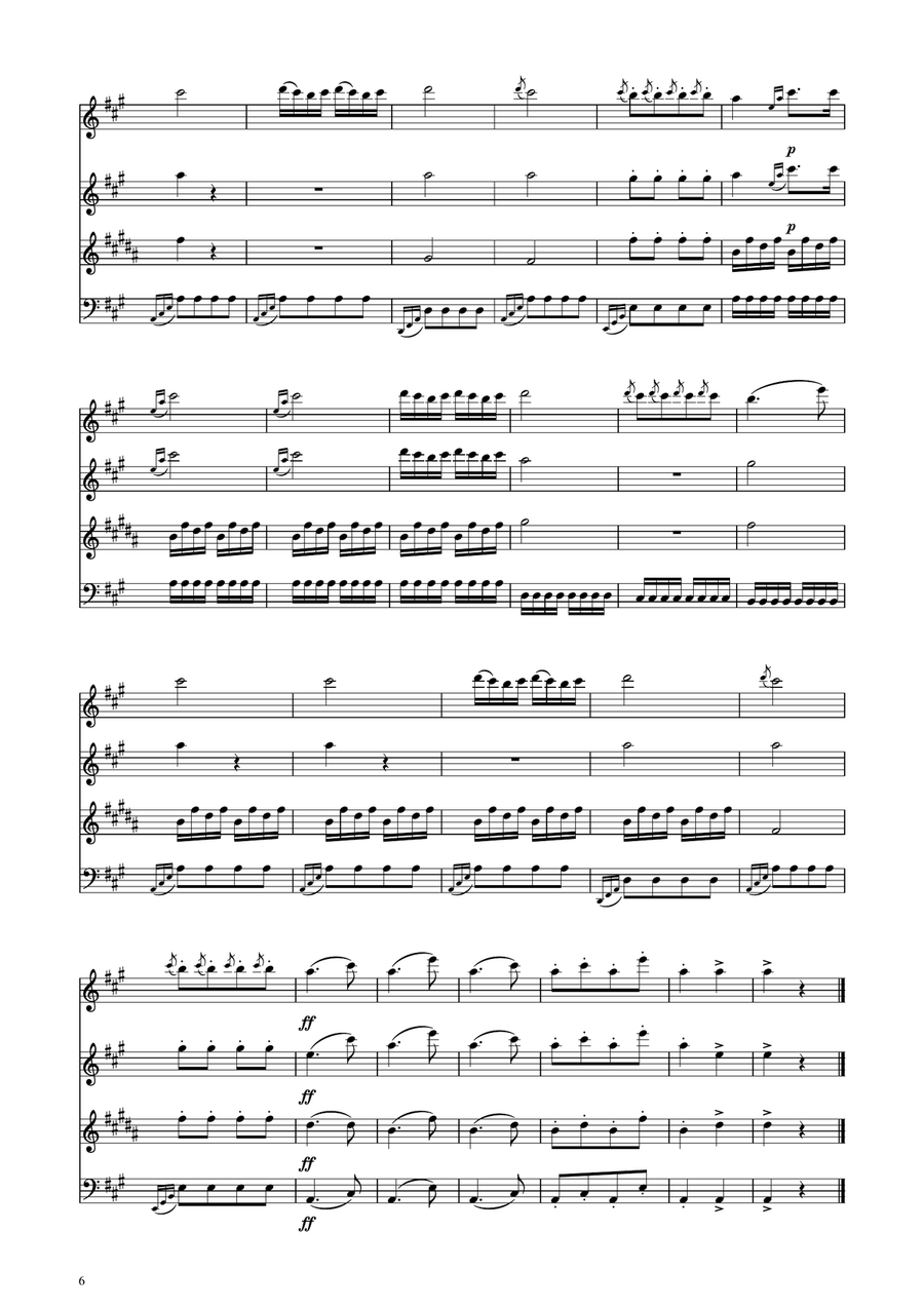 Turkish March - Woodwind Quartet Woodwind Quartet scores gallery preview page 6