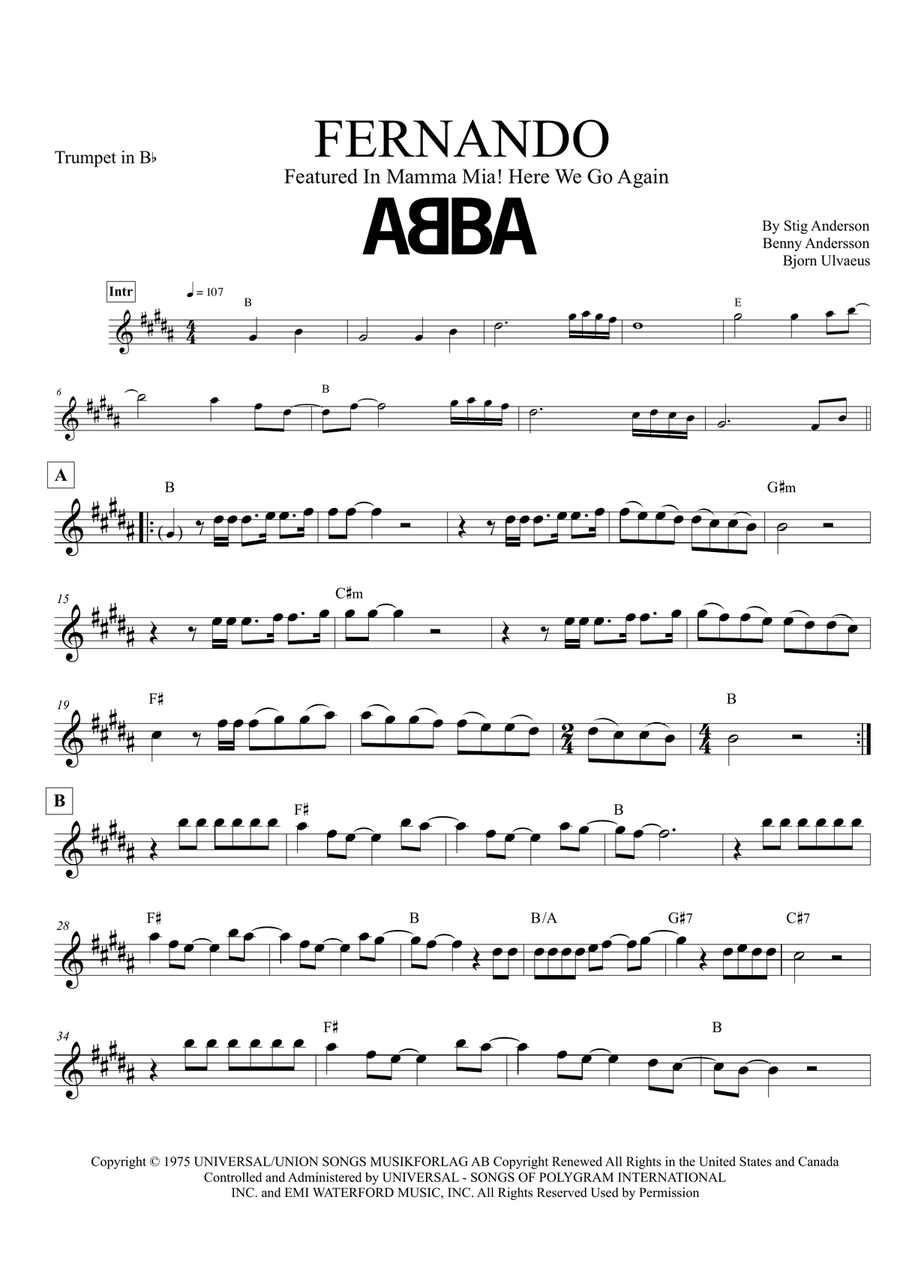 Fernando B-Flat Trumpet scores gallery preview page 1