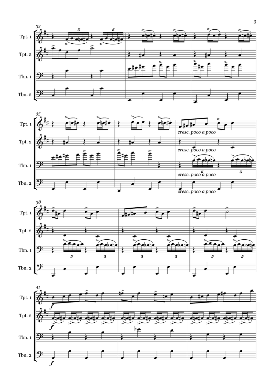 In the Hall of the Mountain King by Edvard Grieg - Brass quartet Brass Quartet scores gallery preview page 3