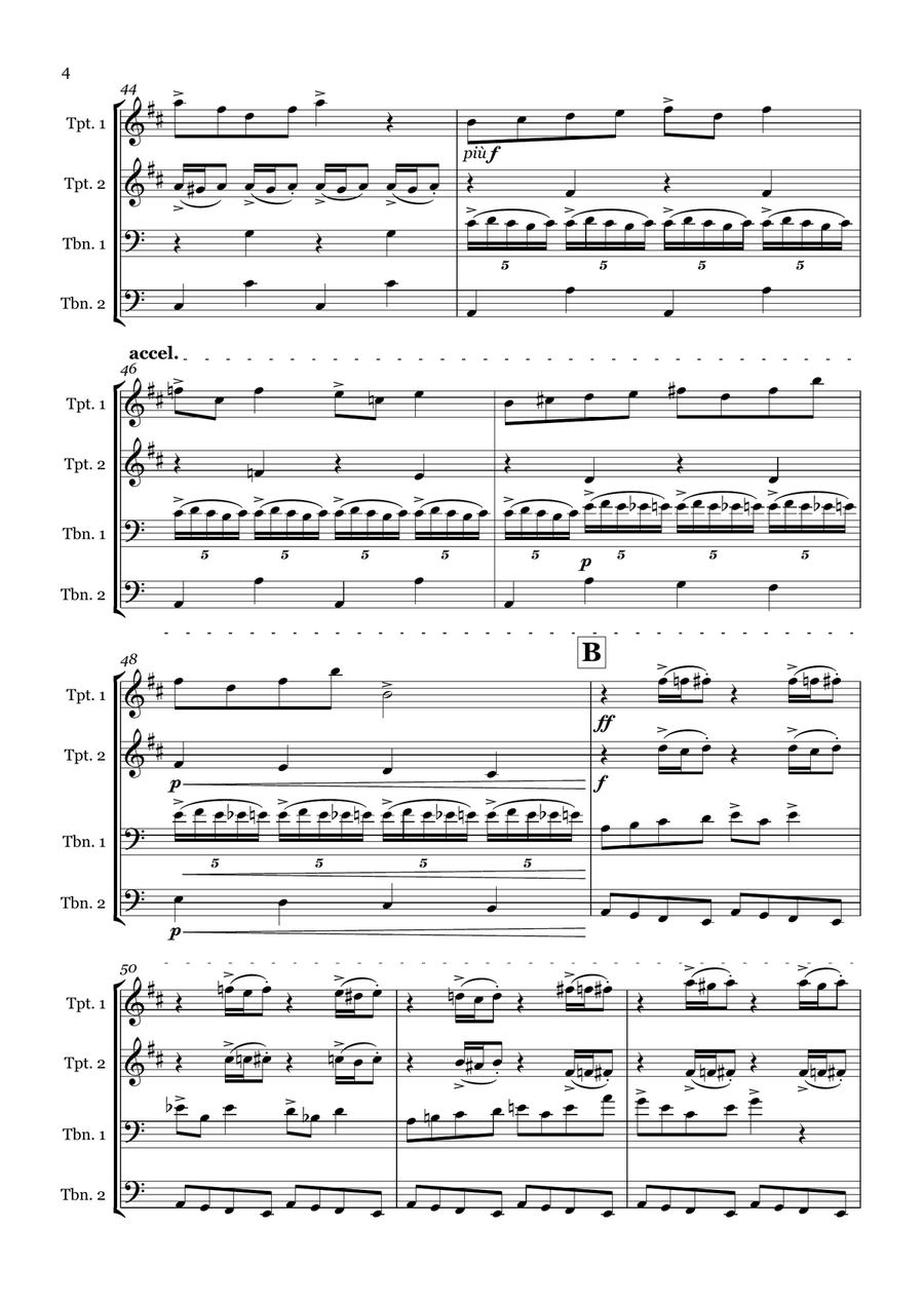 In the Hall of the Mountain King by Edvard Grieg - Brass quartet Brass Quartet scores gallery preview page 4