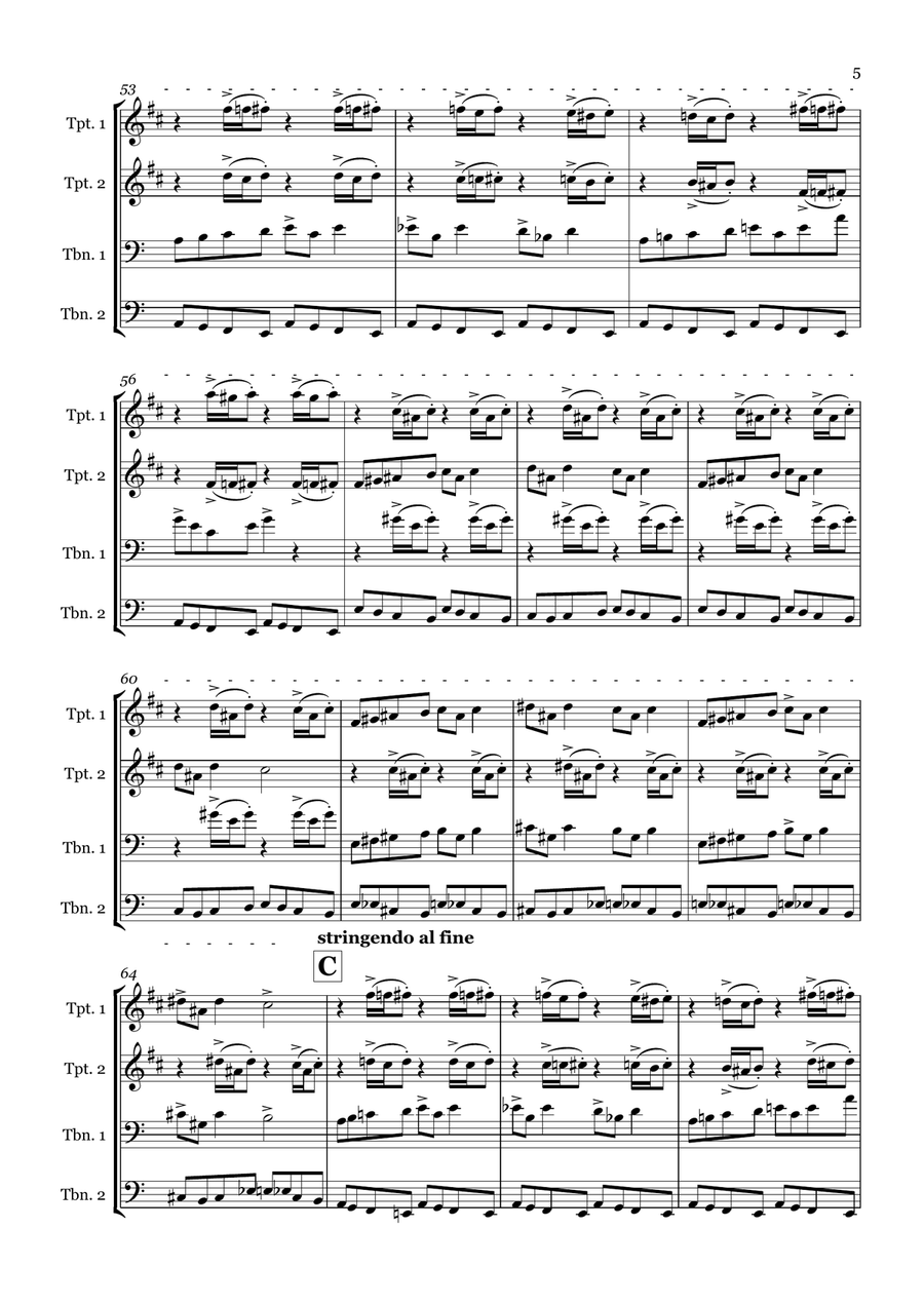 In the Hall of the Mountain King by Edvard Grieg - Brass quartet Brass Quartet scores gallery preview page 5