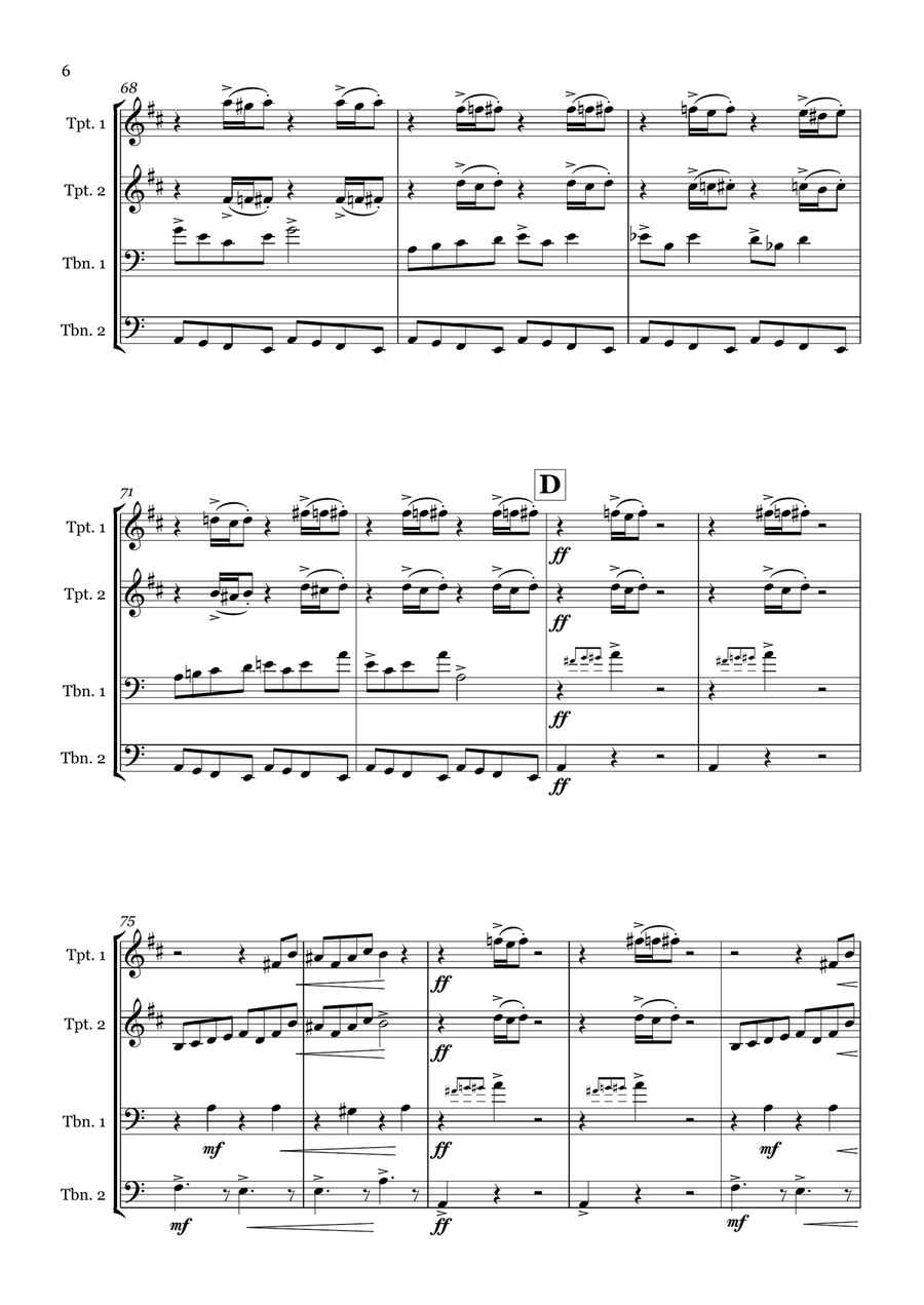 In the Hall of the Mountain King by Edvard Grieg - Brass quartet Brass Quartet scores gallery preview page 6