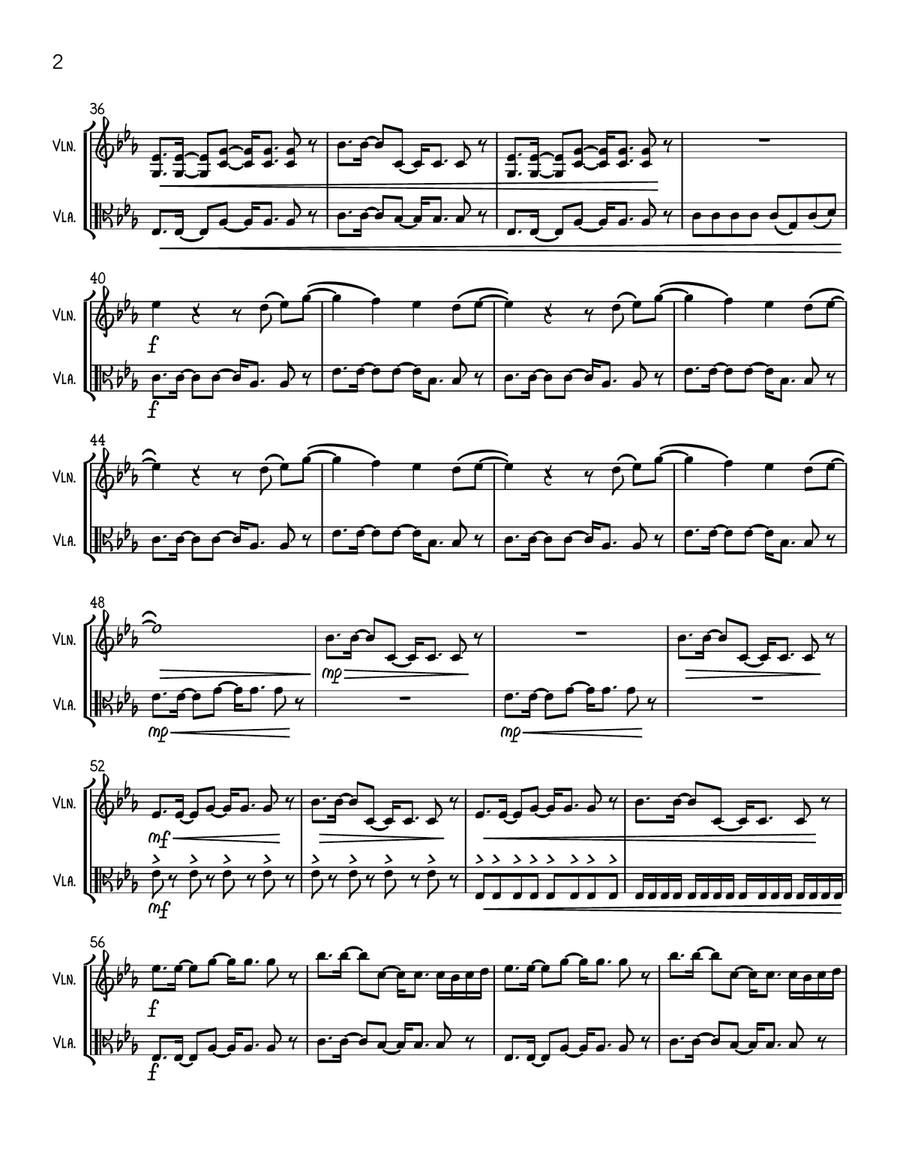 Give Me Everything (Tonight) String Duet scores gallery preview page 2