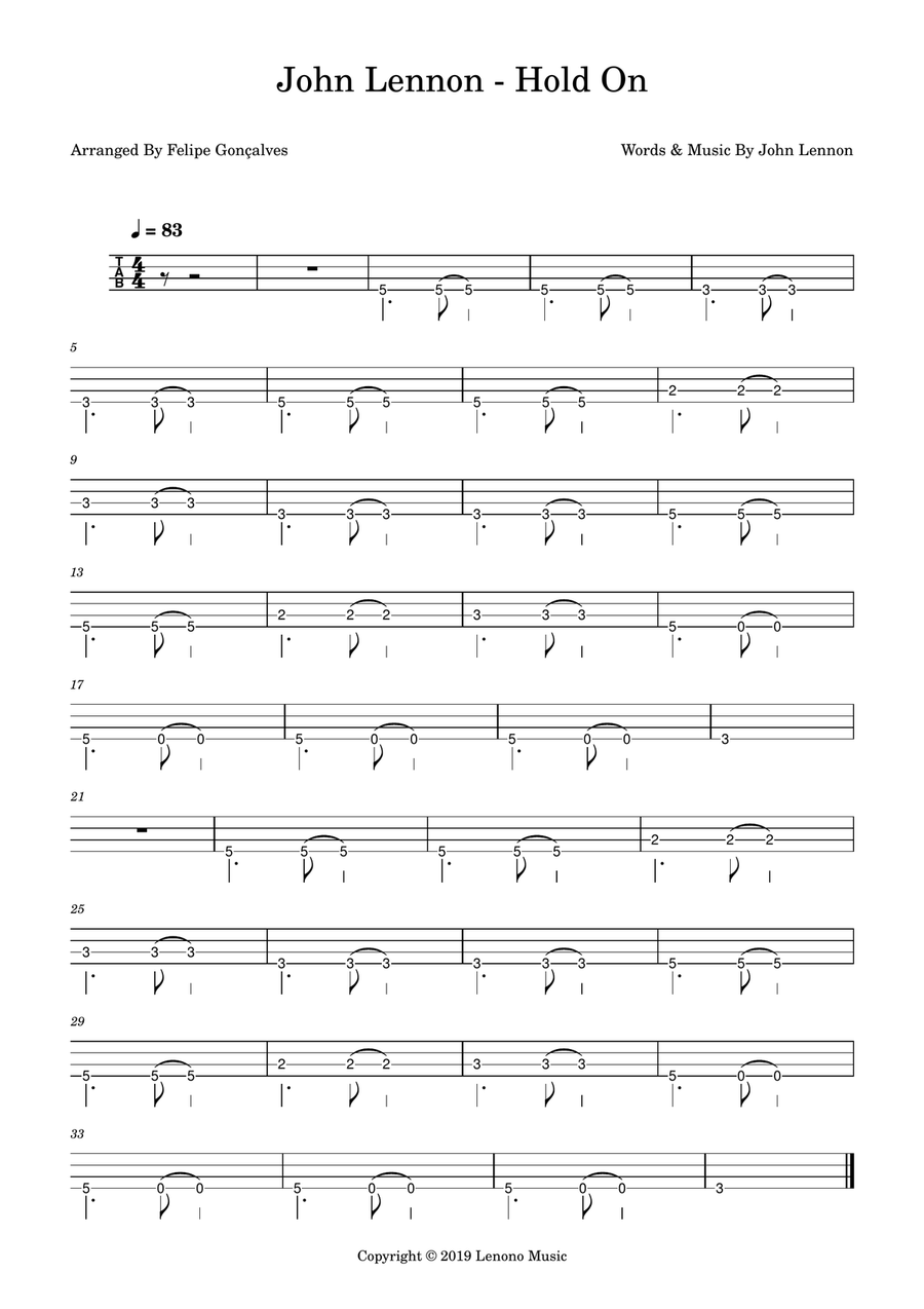 Hold On Hold On Acoustic Guitar scores gallery preview page 1