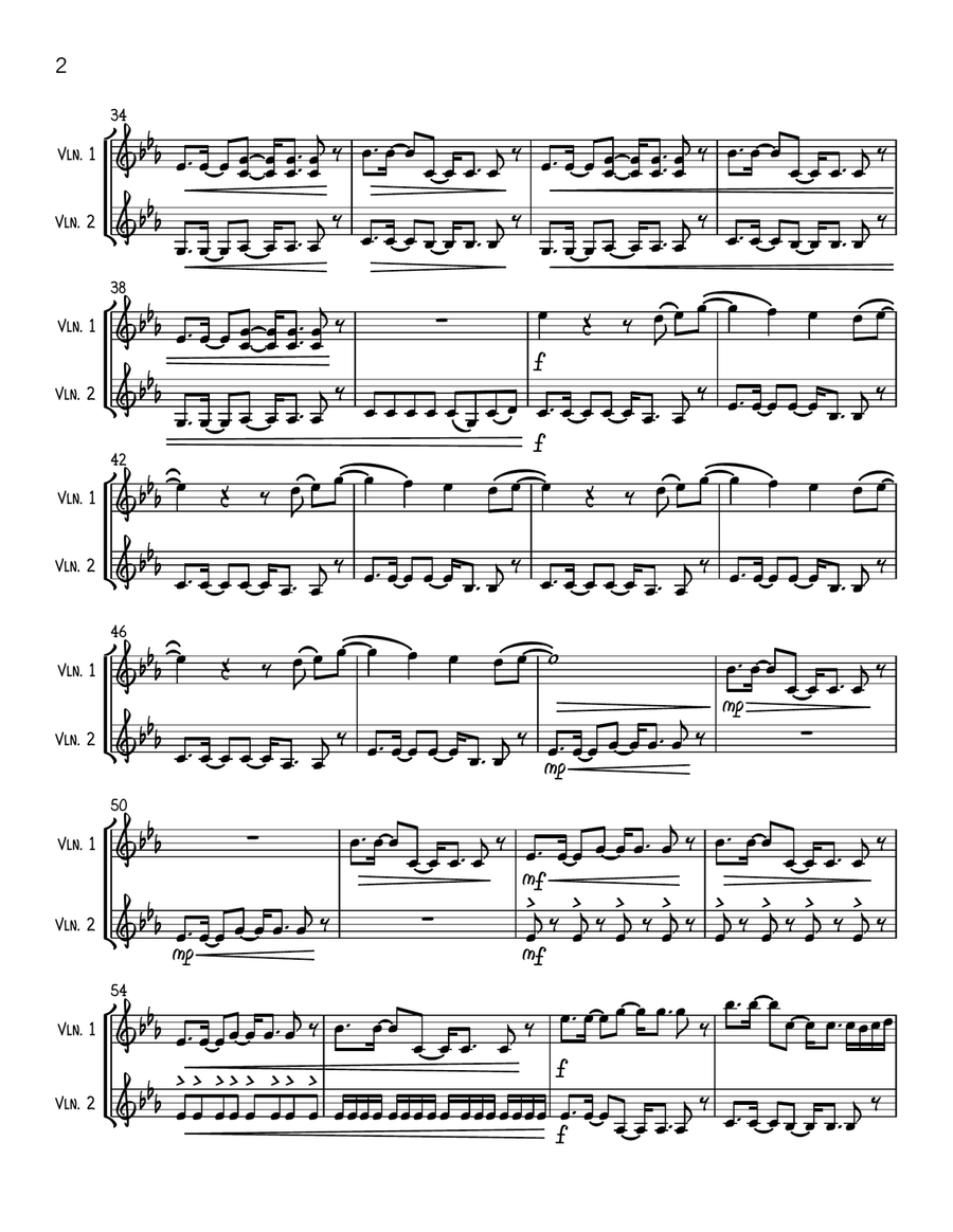 Give Me Everything (Tonight) String Duet scores gallery preview page 2