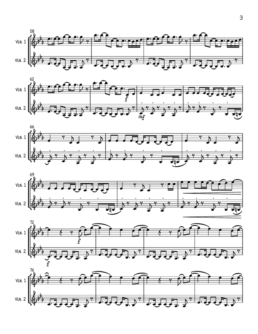 Give Me Everything (Tonight) String Duet scores gallery preview page 3