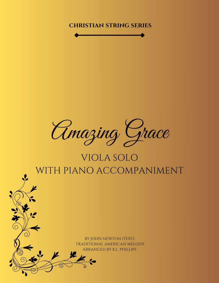 Amazing Grace - Viola Solo with Piano Accompaniment Piano scores gallery preview page 1