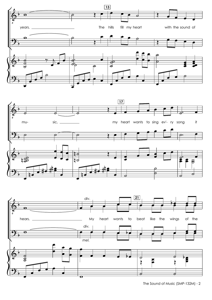 Medley: The Sound Of Music with Maria, Edelweiss, Climb Ev'ry Mountain, and Do-Re-Mi TTBB scores gallery preview page 4