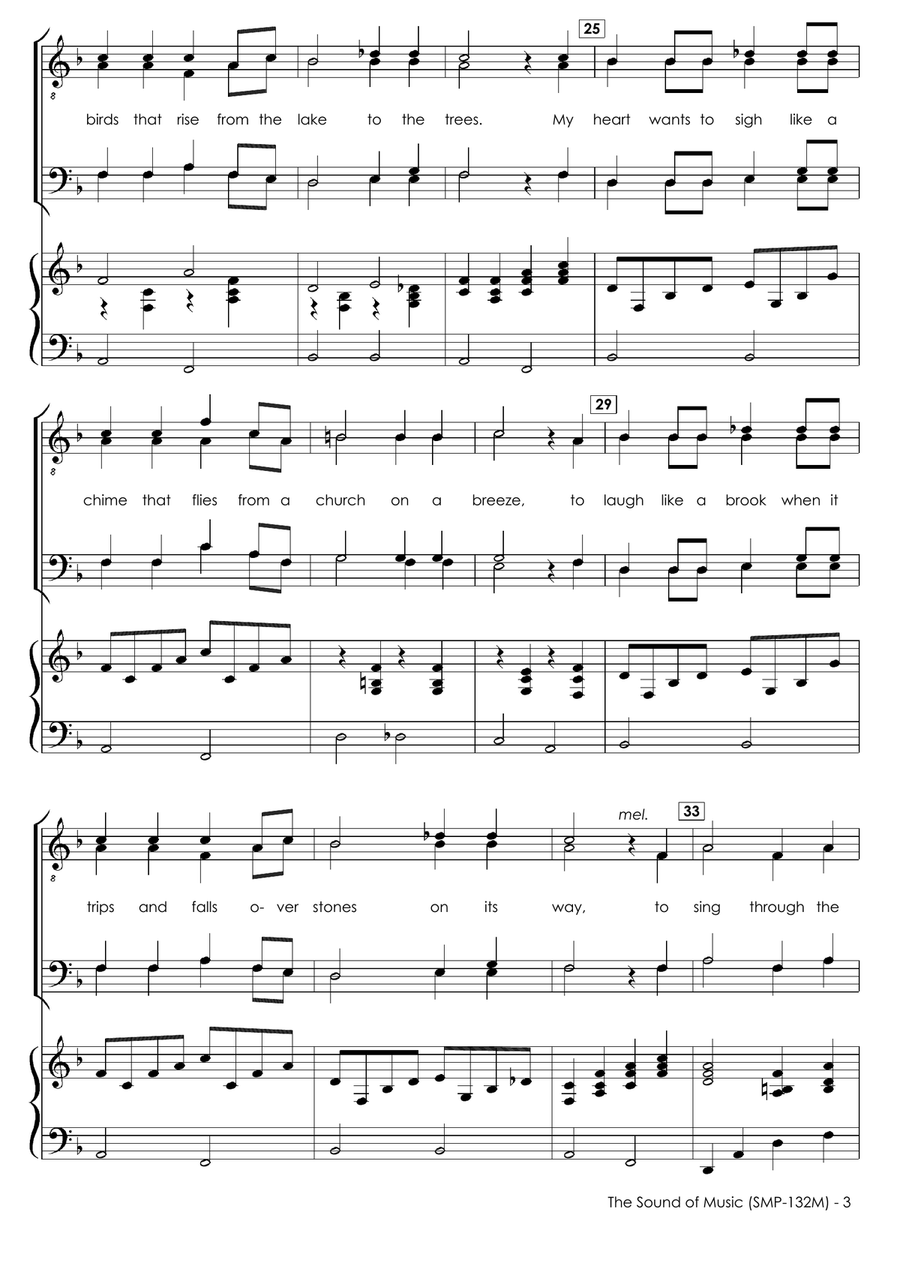 Medley: The Sound Of Music with Maria, Edelweiss, Climb Ev'ry Mountain, and Do-Re-Mi TTBB scores gallery preview page 5