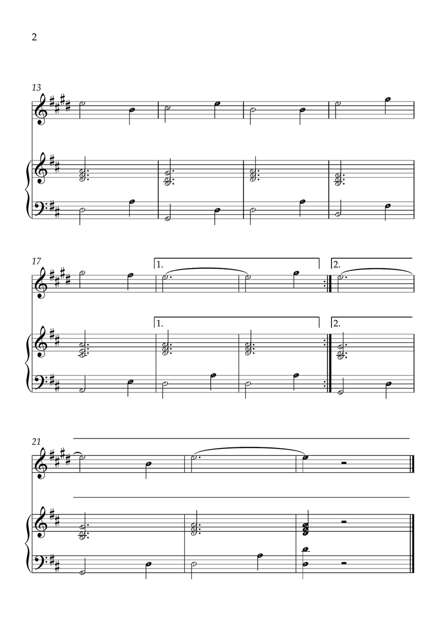 Amazing Grace - Trumpet Bb and Piano in D Major - Beginner Level Letter Names B-Flat Trumpet scores gallery preview page 2