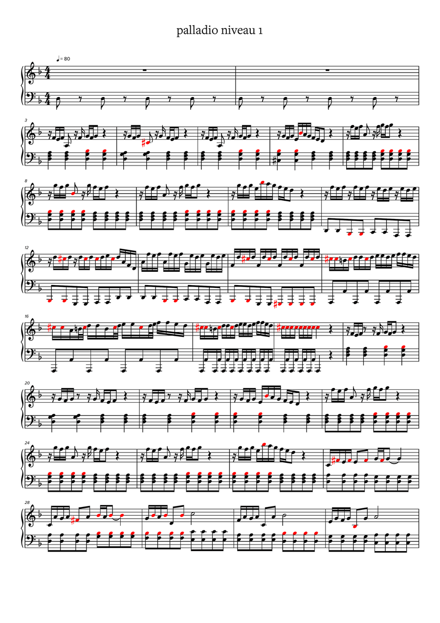 palladio niveau 1 palladio niveau 1 Easy Piano scores gallery preview page 1