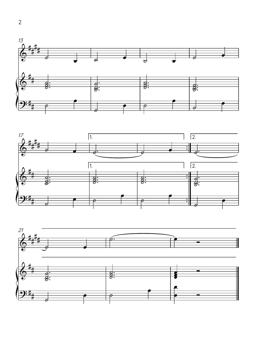 Amazing Grace - Trumpet Bb and Piano in D Major - Beginner Level B-Flat Trumpet scores gallery preview page 2