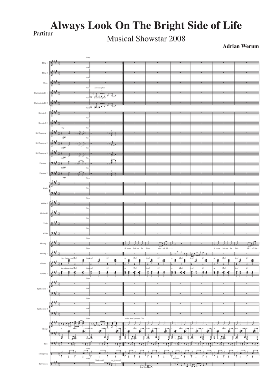Always Look On The Bright Side Of Life Full Orchestra scores gallery preview page 1