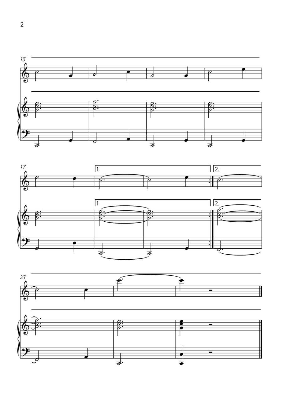 Amazing Grace - Violin and Piano in C Major - Beginner Level Violin Solo scores gallery preview page 2