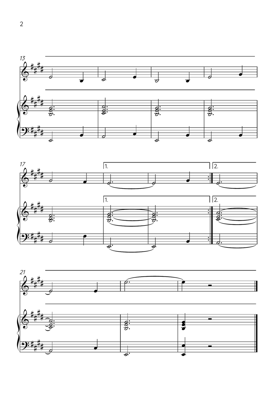 Amazing Grace - Violin and Piano in E Major - Beginner Level Violin Solo scores gallery preview page 2