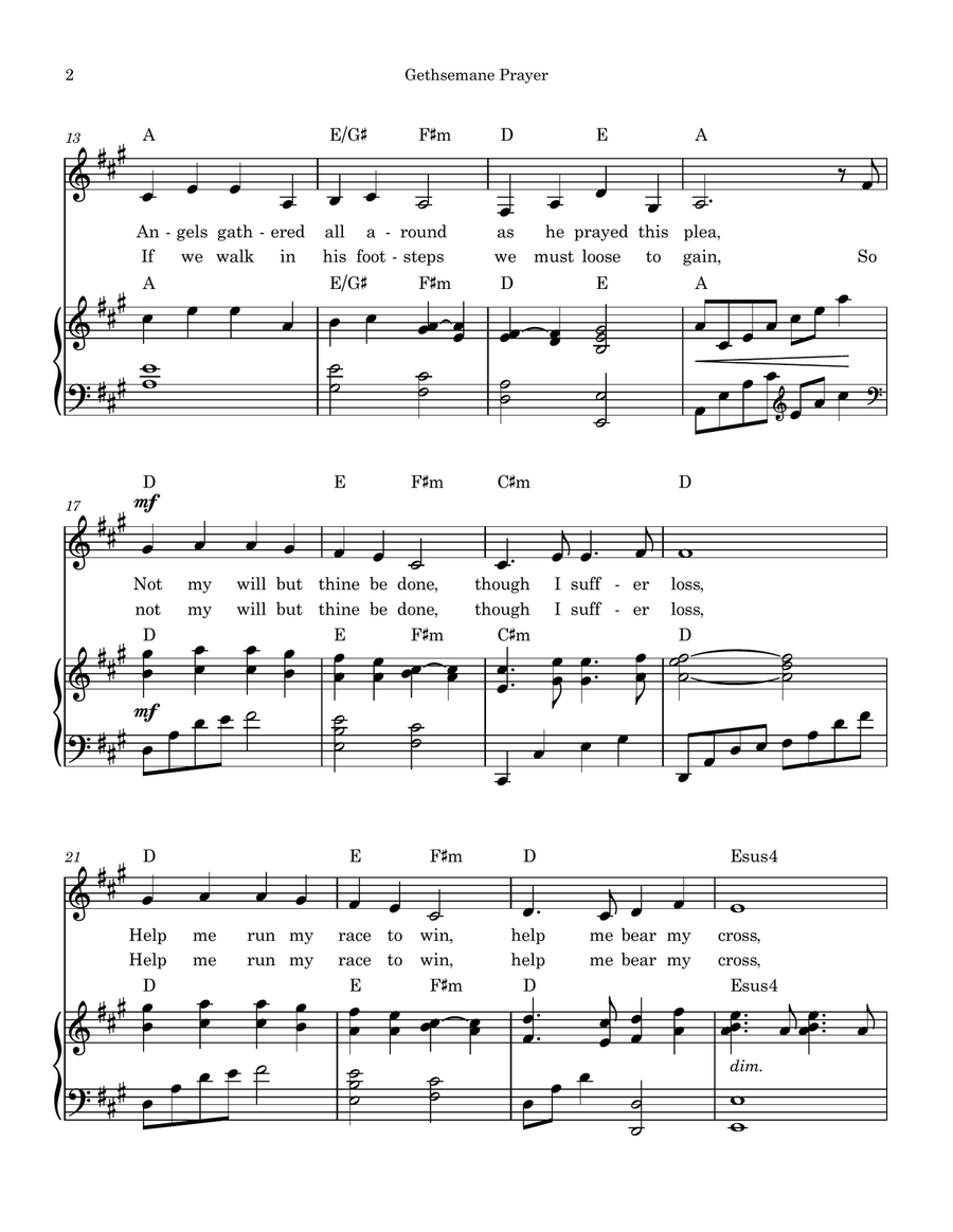 Gethesemane Prayer Gethesemane Prayer Piano, Vocal scores gallery preview page 2