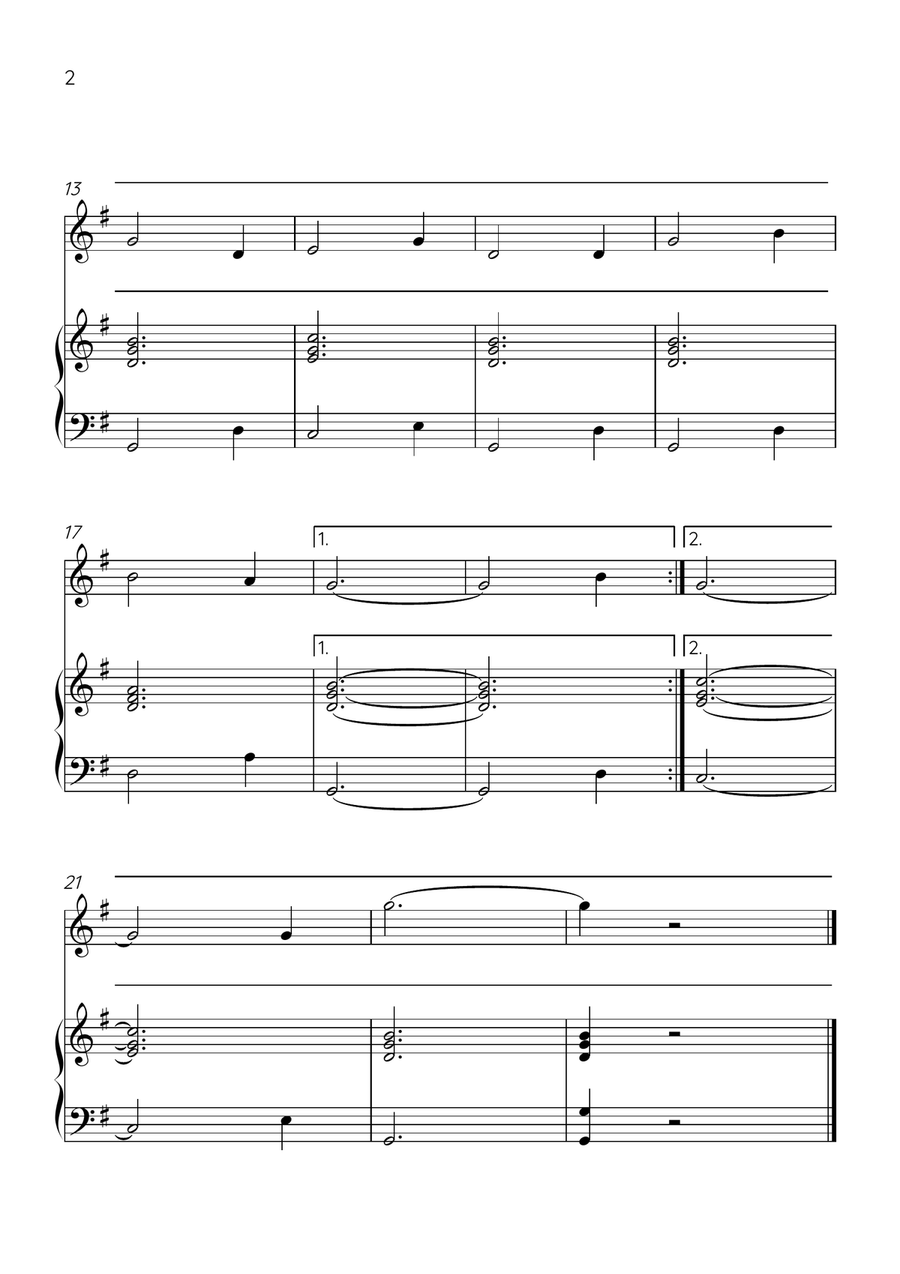 Amazing Grace - Violin and Piano in G Major - Beginner Level Violin Solo scores gallery preview page 2
