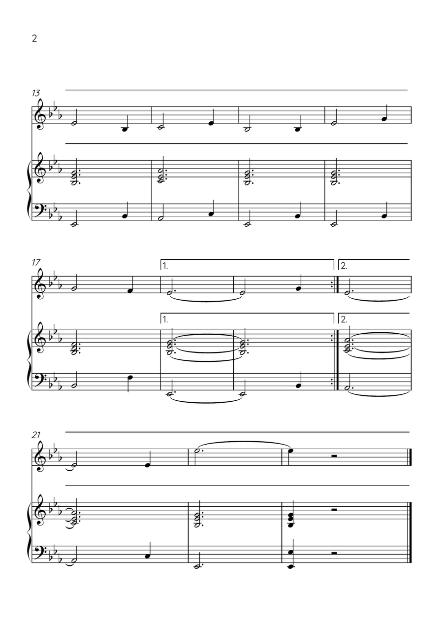 Amazing Grace - Violin and Piano in Eb Major - Beginner Level Violin Solo scores gallery preview page 2