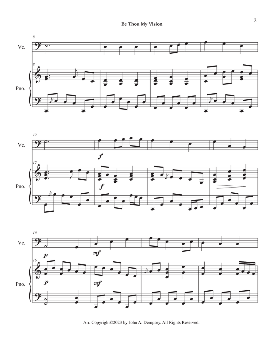 Be Thou My Vision (Cello and Piano) Piano scores gallery preview page 6
