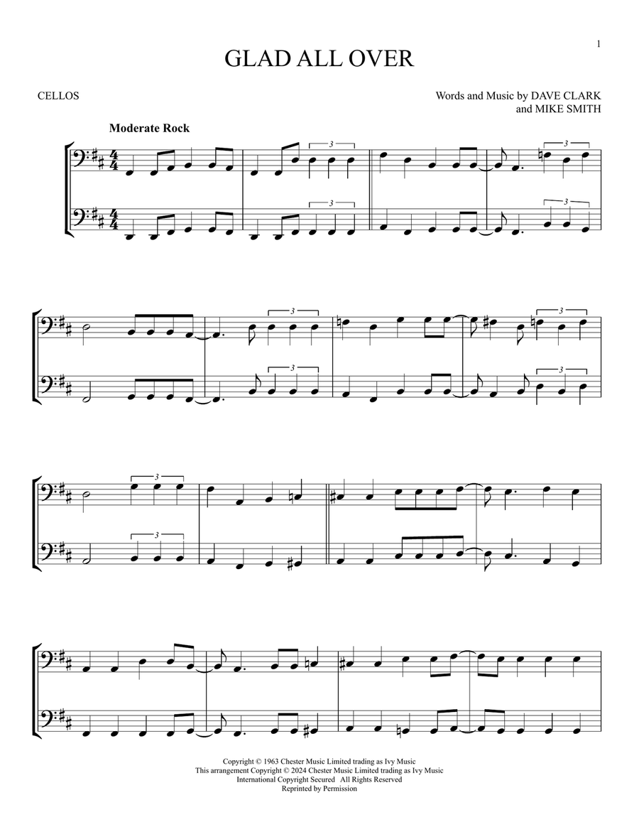 Glad All Over Glad All Over String Duet scores gallery preview page 1