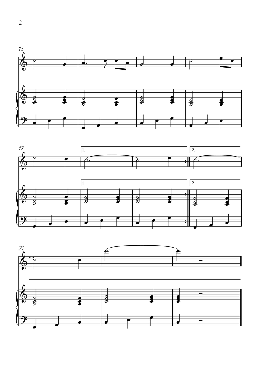 Amazing Grace - Violin and Piano in C Major - Easy Level Violin Solo scores gallery preview page 2