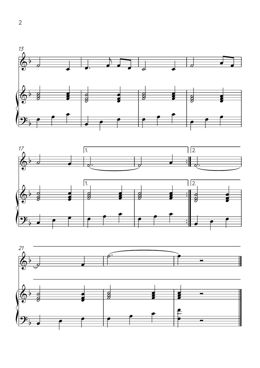 Amazing Grace - Violin and Piano in F Major - Easy Level Violin Solo scores gallery preview page 2
