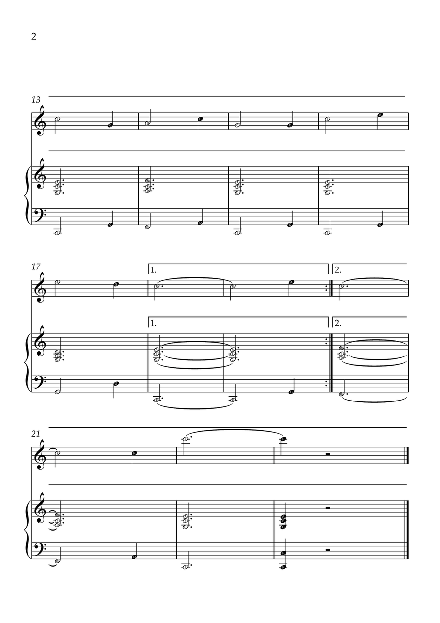 Amazing Grace - Violin and Piano in C Major - Beginner Level Letter Names Violin Solo scores gallery preview page 2