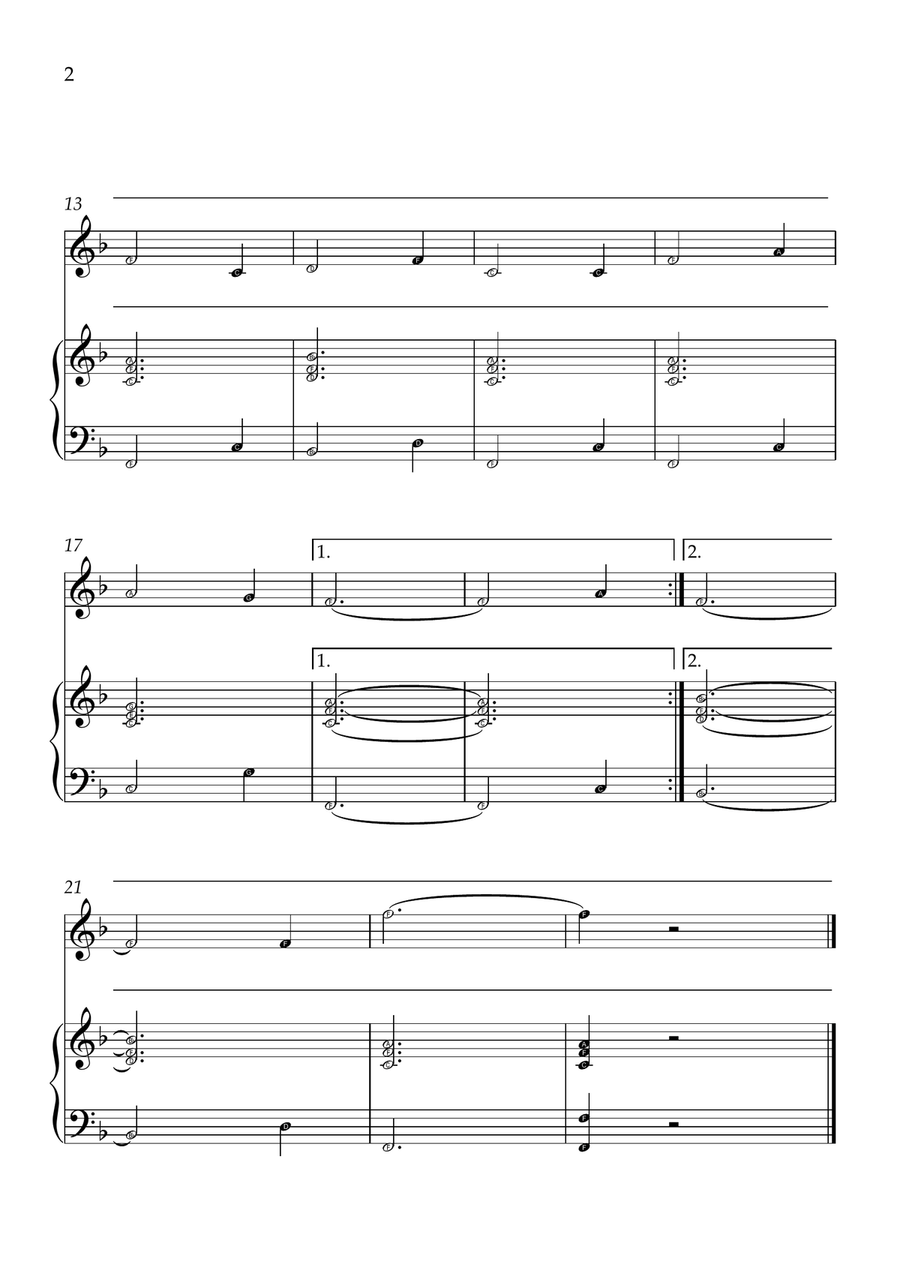 Amazing Grace - Violin and Piano in F Major - Beginner Level Letter Names Violin Solo scores gallery preview page 2