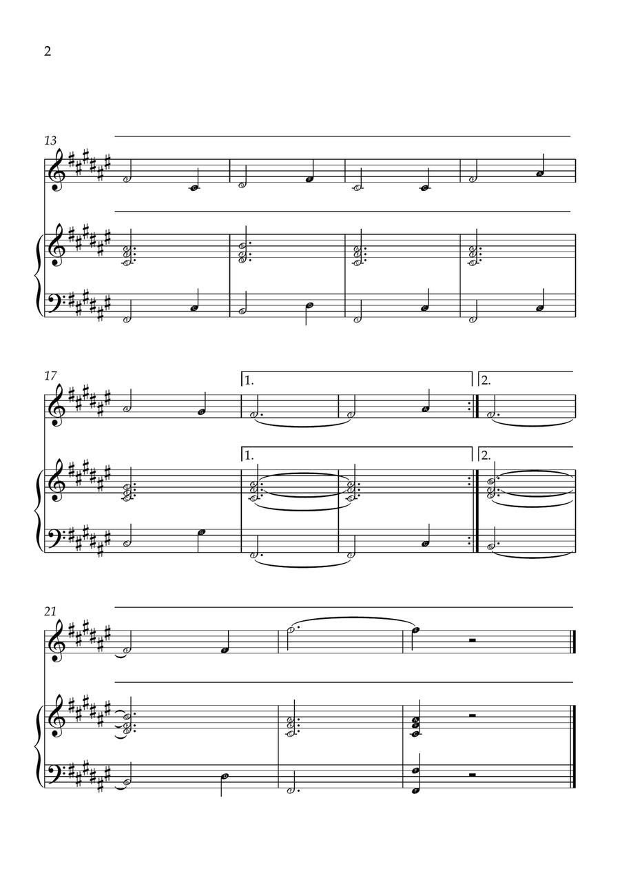 Amazing Grace - Violin and Piano in F# Major - Beginner Level Letter Names Violin Solo scores gallery preview page 2